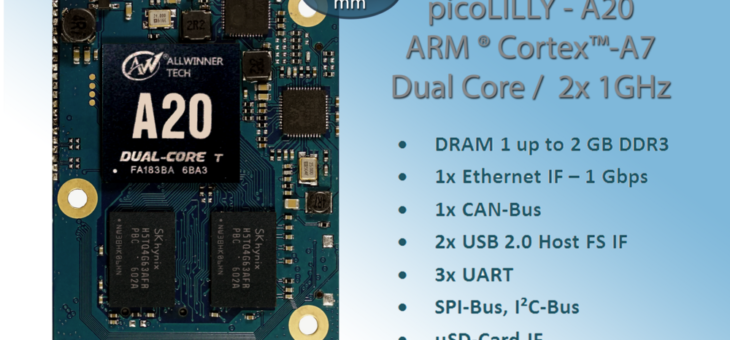 SystemOnModule picoLILLY A20 – ARM ® Cortex™ A7 Dual Core 2x 1GHz