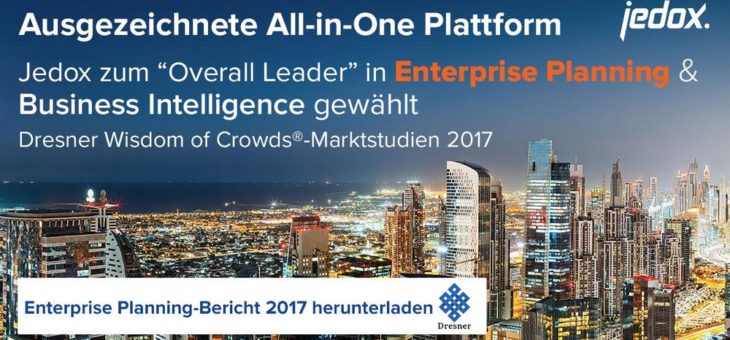 Jedox als führender Anbieter von Enterprise Planning- und Business Intelligence-Lösungen in Dresner Wisdom of Crowds®-Marktstudien ausgezeichnet