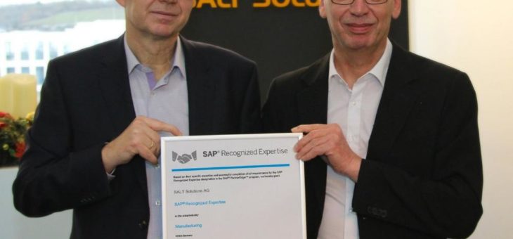 SALT Solutions erhält SAP Recognized Expertise im Bereich Manufacturing