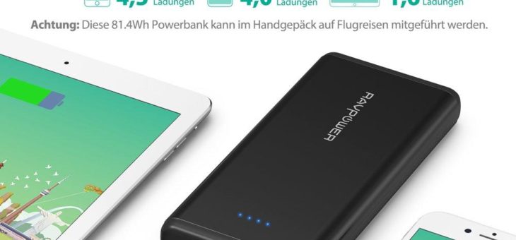 Neue Powerbank von RAVPower versorgt Smartphones mit nahezu endloser Energie