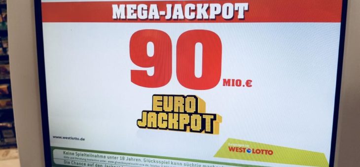 Beim Eurojackpot bleiben die 90 Millionen stehen