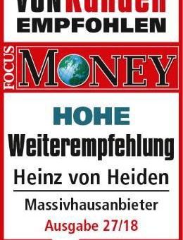 FOCUS MONEY und Service Value bestätigen Heinz von Heiden erneut Hohe Weiterempfehlung