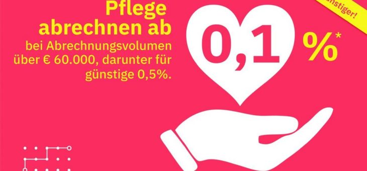 Nur noch 0,1 Prozent* pro Euro ab 60.000 Euro Abrechnungsvolumen