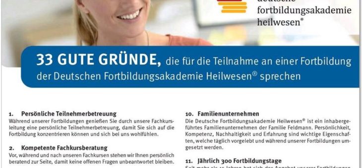 33 gute Gründe – Deutsche Fortbildungsakademie Heilwesen