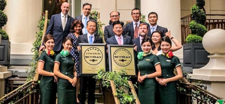 EVA AIR zum dritten Mal in Folge als SKYTRAX 5-Sterne-Airline zertifiziert – 5. Platz in den Top 10 Airlines der Welt und 1. Platz bei World’s Best Airport Services