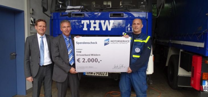 Motorservice spendet 2.000 Euro an Technisches Hilfswerk