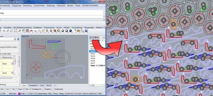 Moderne Schachtelsoftware gut und günstig: VisualNEST/RhinoCAM-NEST 2017
