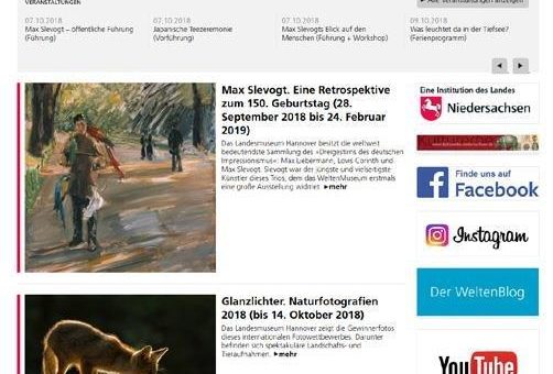 »Neue Homepage. Abschluss der Neugestaltung« Landesmuseum Hannover