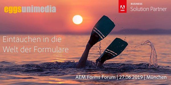 Unter dem Motto „Eintauchen in die Welt der Formulare“ richtet eggs unimedia am 27. Juli 2019 das sechste AEM Forms Anwenderforum in München aus