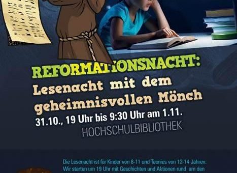 Lesenacht für Kinder und Teens von 8-14 Jahren am 31. 10. 2019