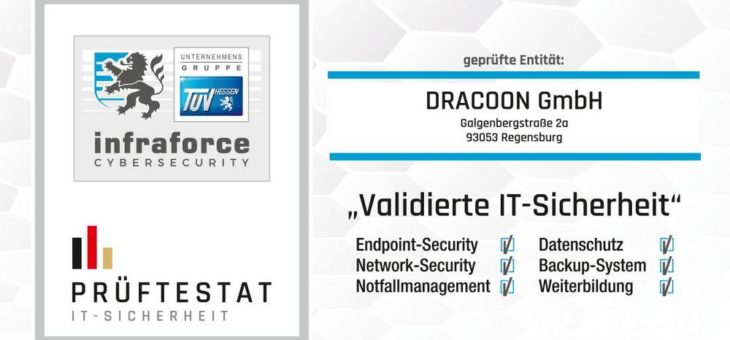 DRACOON erhält Siegel „Validierte IT-Sicherheit“ vom TÜV Hessen