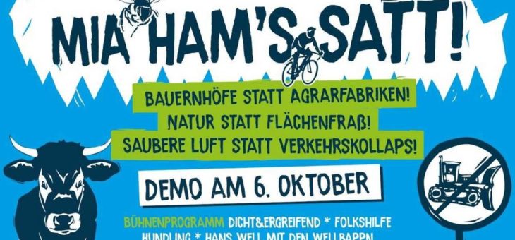 Terminhinweis Demo: Mia ham’s satt!