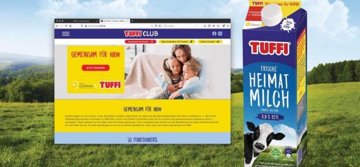 FrieslandCampina Marke TUFFI startet Spendenkampagne auf Aktionsmilchpackungen in NRW