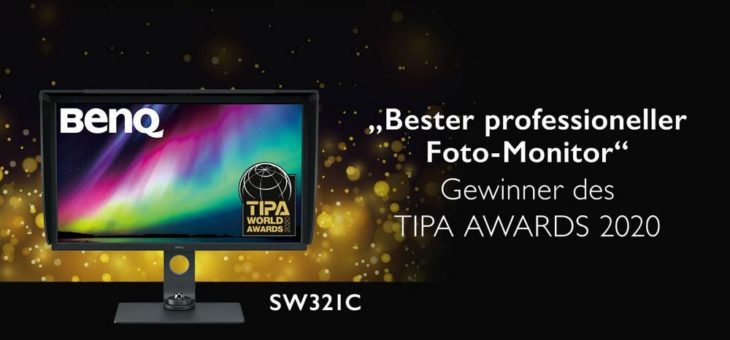 TIPA prämiert BenQ PhotoVue SW321C – bester professioneller Foto-Monitor 2020