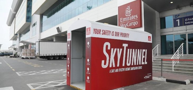 Mehr Sicherheit durch Desinfektions-Tunnel: Emirates SkyCargo führt erhöhte Sicherheitsmaßnahmen für Mitarbeiter und Kunden ein