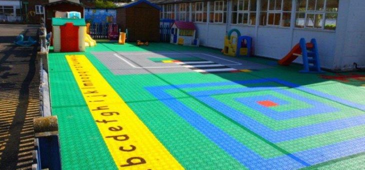 Spielen und Lernen auf Spielboden für Kitas, Kinder-Tagesstätten oder Kindergarten