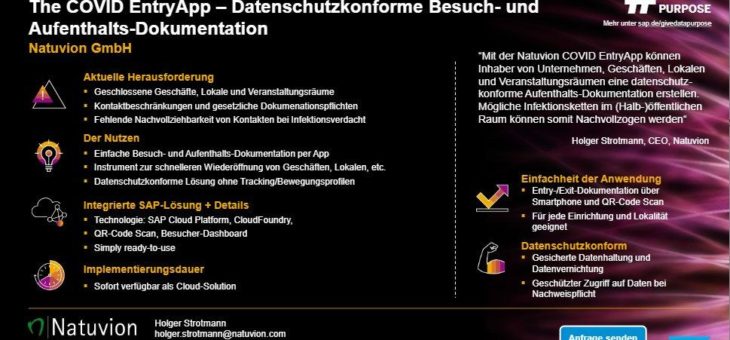 Natuvion-Apps sind Teil der SAP-Kampagne zu #GiveDataPurpose