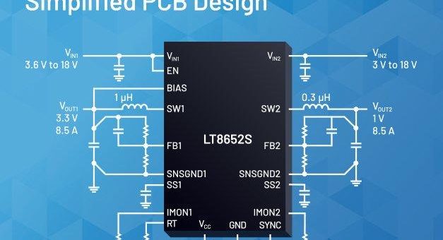 Dual-Silent-Switcher-Serie von Analog Devices produziert extrem geringe Störemissionen und erlaubt vielfältige  Ausgangsstrom-Konfigurationen