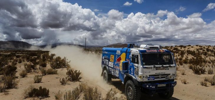 Russische Truck-Rennteams KAMAZ-Master siegen bei Rallye Dakar und Africa Eco Race mit Reifen von Continental