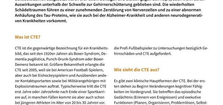 Chronische Traumatische Enzephalopathie (CTE)