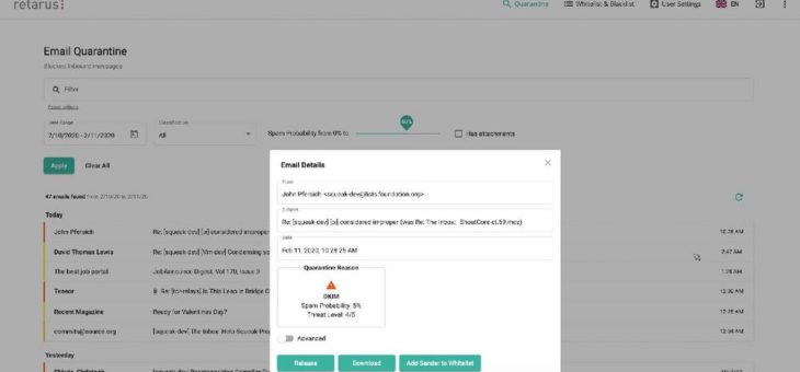 Retarus Email Security mit Best-in-Class Quarantäne-Service