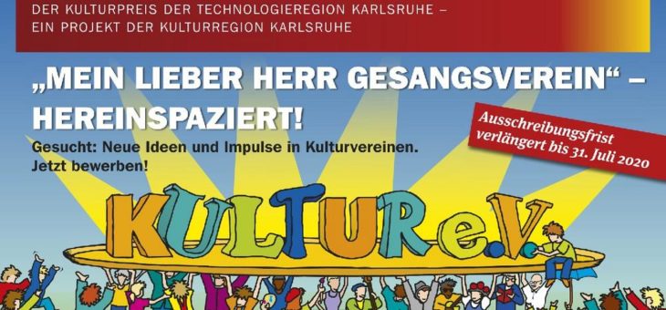 KULT2020: Aktuelle Ausschreibung des Kulturpreises wird bis 31. Juli verlängert!