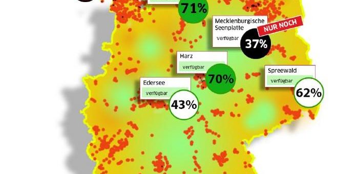 Deutschland ist noch keineswegs ausgebucht: HRS Holidays zeigt, wo es selbst in der Hochsaison noch eine große Auswahl für Urlaub in Ferienhaus und Ferienwohnung gibt