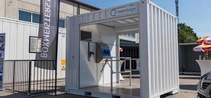 Multifunktions-Container „Cleanstage“ automatisiert Hygienekontrolle bei Eintritt zu Veranstaltungen