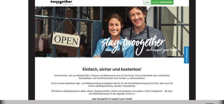 Einzige kostenlose digitale Rund-um-Registrierungslösung für die Gastronomie und Hotellerie: twoogether geht im September an den Start