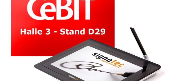 CeBIT 2017: Unterschriften-Pad Delta von signotec zeigt PDF-Dokumente in Originalbreite an