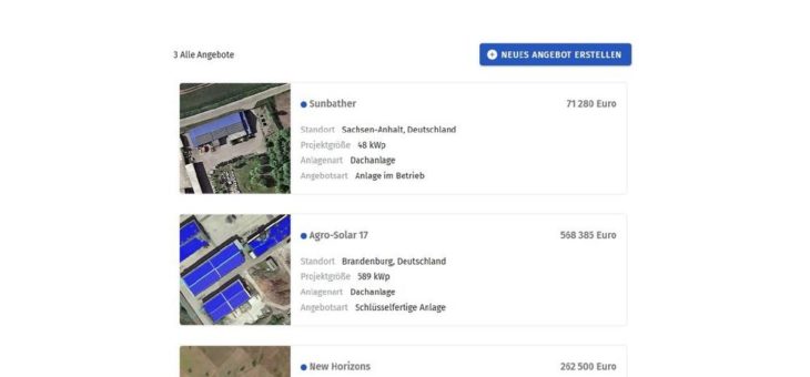 Relaunch des Online-Marktplatzes für Photovoltaik-Projekte und Solarinvestitionen ProjectForum