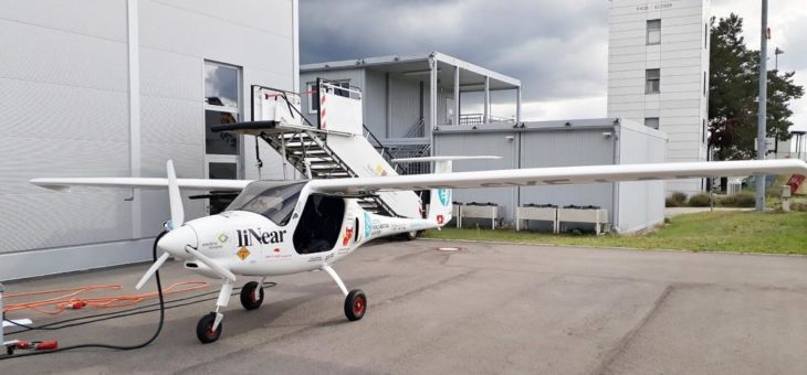 Elektroflugzeug auf Weltrekordflug mit Zwischenstopp am Flughafen Karlsruhe / Baden-Baden (FKB)