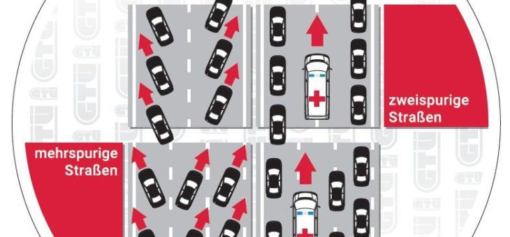 Rettungsgassen richtig bilden: Die neue Umweltplakette der GTÜ informiert