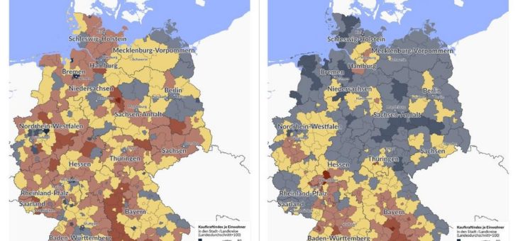 Bild des Monats: Online- und stationäre Kaufkraft für Einrichtungsbedarf, Deutschland 2020