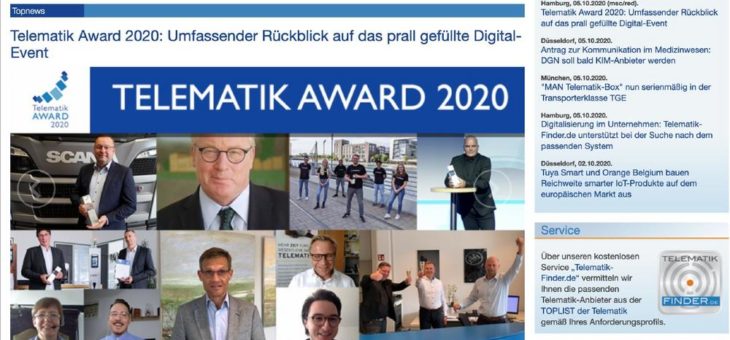 Erste Online-Vergabe des renommierten Telematik Awards war ein voller Erfolg!