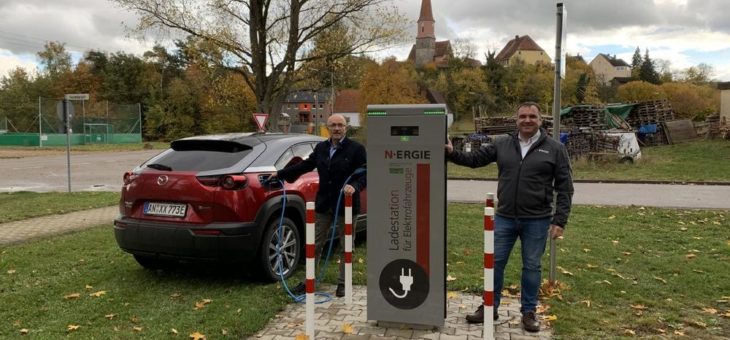 Ladesäule für Elektroautos in Burk