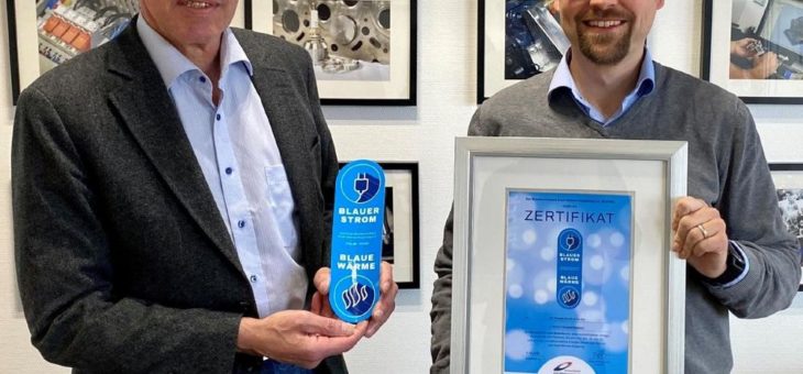 KW Energie erhält erstes Zertifikat „BLAUER STROM & BLAUE WÄRME“ des Bundesverbandes Kraft-Wärme-Kopplung e.V. (B.KWK)