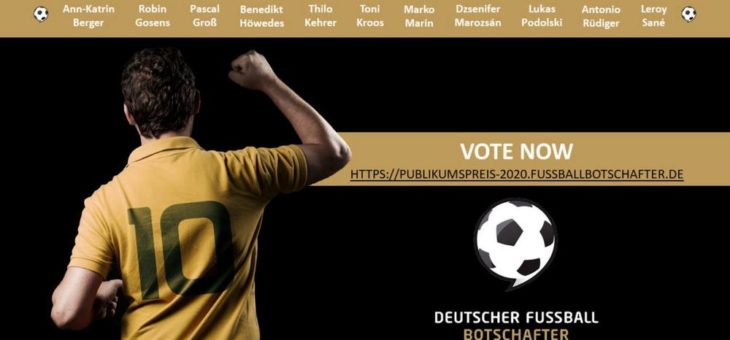 Deutscher Fußball Botschafter e.V. startet Wahl zum Publikumspreis 2020