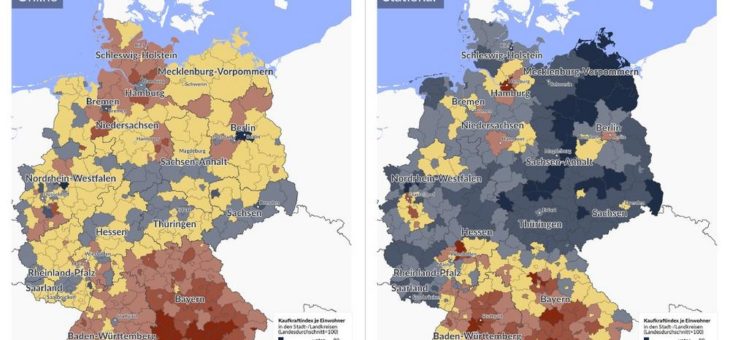 Bild des Monats: Online- und stationäre Kaufkraft für Spielwaren und Hobbys, Deutschland 2020