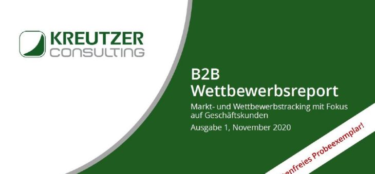 B2B Wettbewerbsreport: Kreutzer Consulting lanciert neues Informationsangebot für die Energiebranche