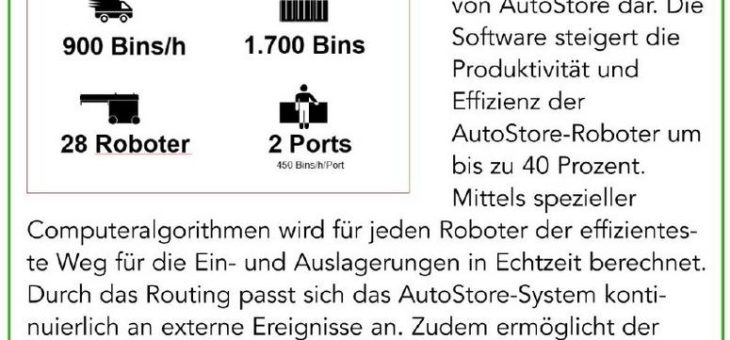 Software-Architektur AutoStore Router stellt sich dem Wettbewerb