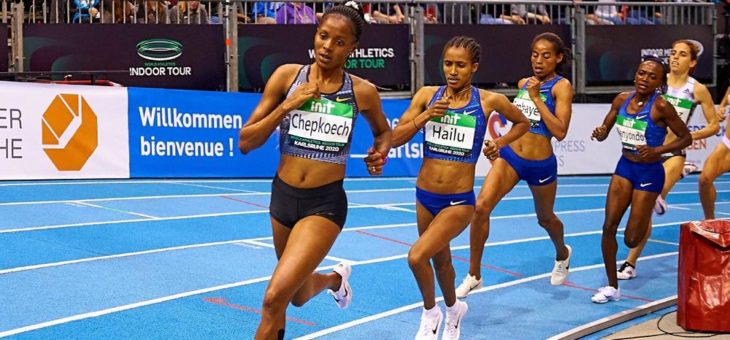 Weltrekordlerin Beatrice Chepkoech über die 3.000 Meter beim INDOOR MEETING Karlsruhe dabei