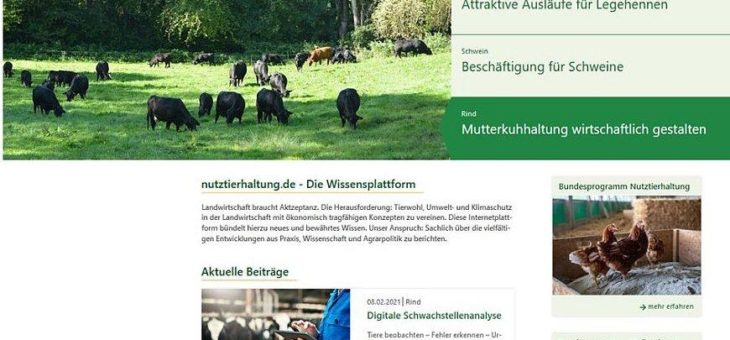 Gebündeltes Wissen aus Forschung und Praxis: www.nutztierhaltung.de jetzt online