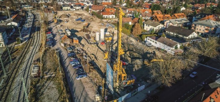 Bauer führt Spezialtiefbauarbeiten für Loisach Quartier in Wolfratshausen aus