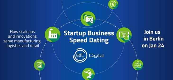 Innovative Startups aus ganz Europa am 24. Januar 2017 beim Startup Business Speed Dating von EIT Digital in Berlin.