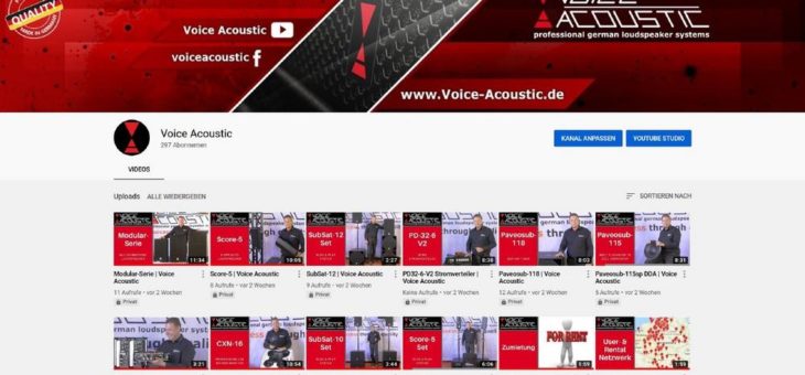 Voice-Acoustic startet eigenen YouTube Kanal