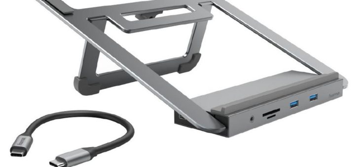 12in1-USB-C-Docking-Station mit Notebook-Stand