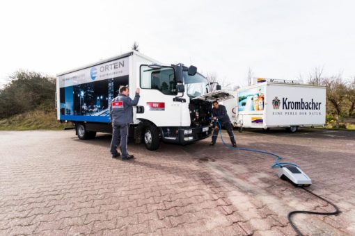 Erfolgreicher Test eines Elektro-LKW von ORTEN Electric-Trucks zur Gastronomie-Belieferung auf der Urlaubsinsel Borkum