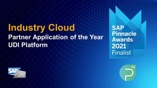 p36 GmbH als Finalist der SAP Pinnacle Awards 2021 in der Kategorie Partner Application of the Year – Industry Cloud nominiert