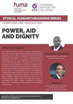 Ethical Humanitarianisms, Folge 3: „Power, Aid and Dignity“